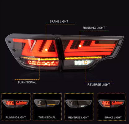 VLAND LED TAILLIGHTS FOR 2014-2019 Toyota Highlander w/Start Up Animation Set