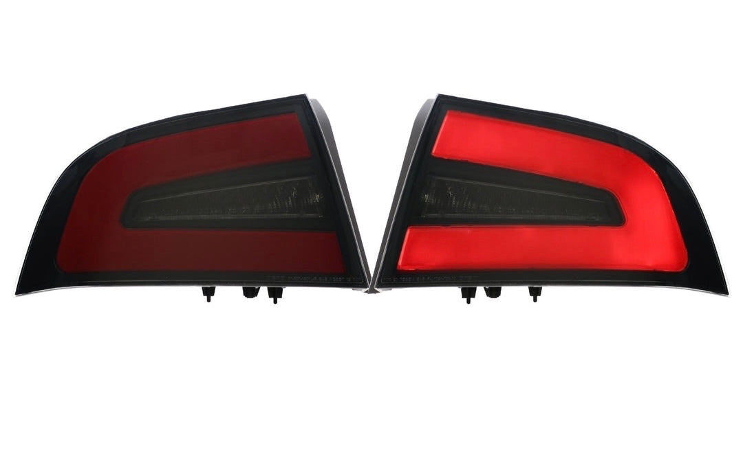 2004-2008 Acura TL NSX Style Black Housing Smoke Lens Red Diffuser LED Light Bar Tail Light