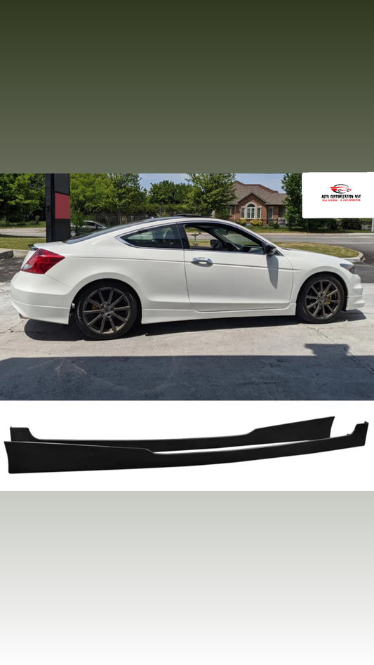 Fits 08-12 Honda Accord Coupe PU HF-P Style Side Skirts Lip Extensions