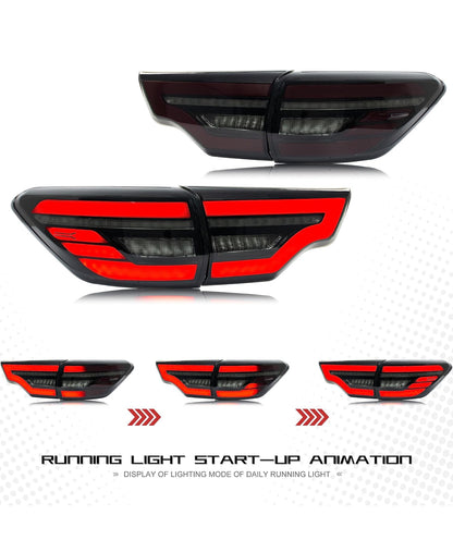 V2 LED BLACK Taillights for Toyota Highlander 2014-2019 Sequential Signal, Start Up Animation Set