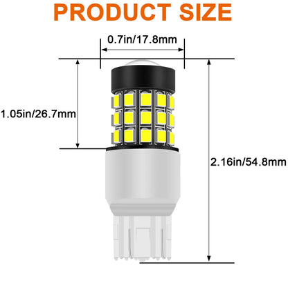 White 7443 LED Strobe Light Bulbs