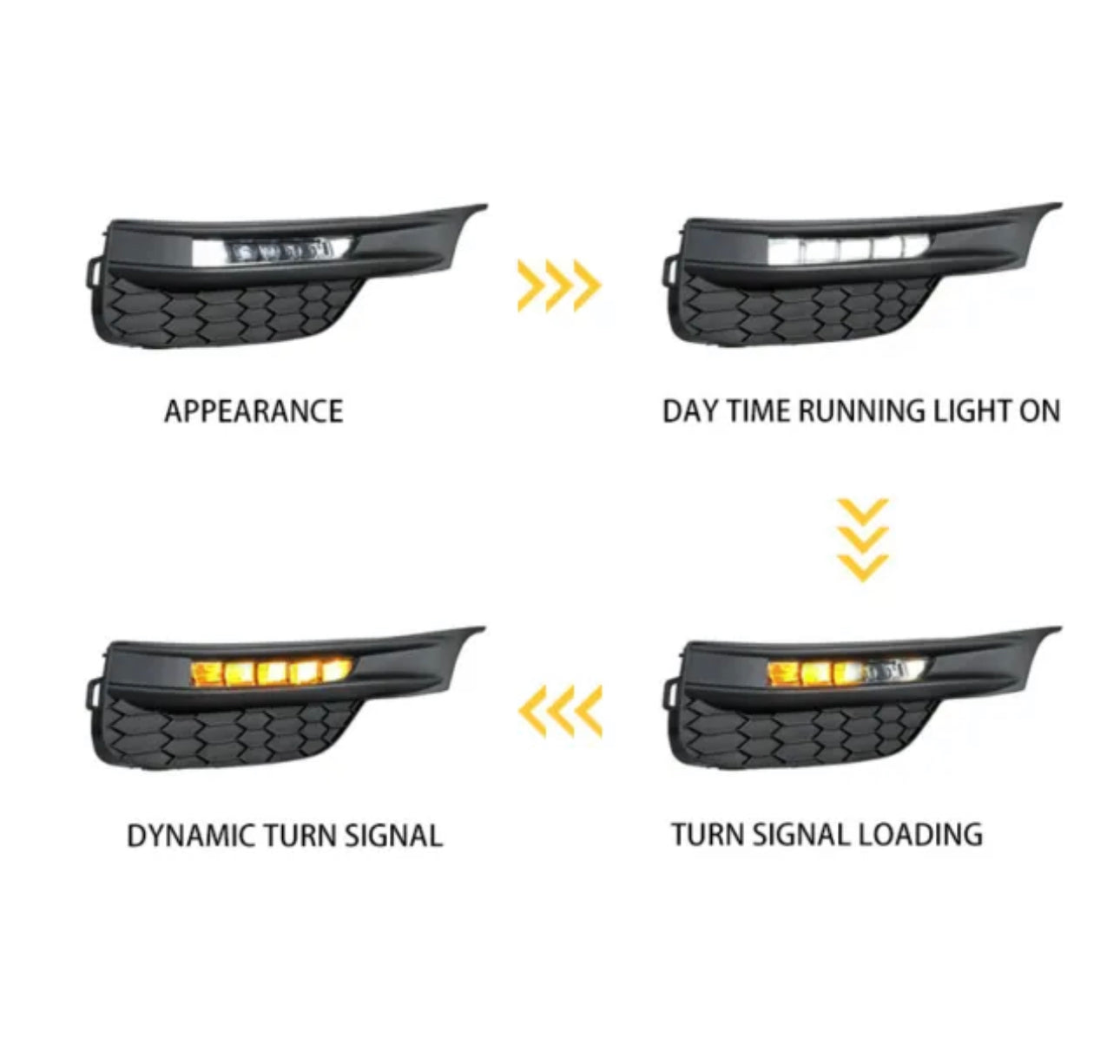 For 2016 2017 Honda Accord Sedan 4Dr LED Fog Lights Bumper Lamps+Wiring