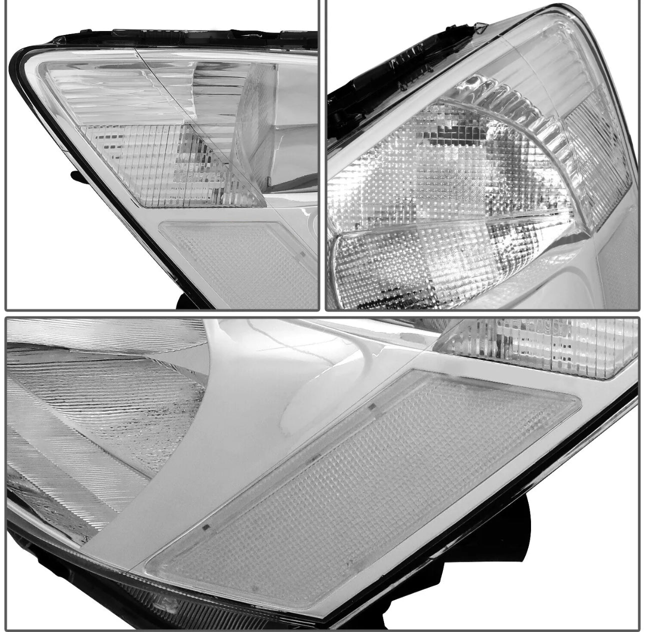 FOR 03-07 HONDA ACCORD CHROME HOUSING CLEAR CORNER HEADLIGHT REPLACEMENT LAMPS