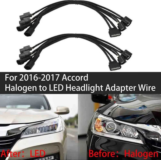 Headlight Adapter Wire For Honda Accord 16 17 Sedan Halogen to Touring LED