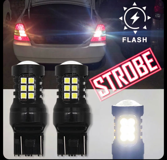 For Honda Accord Sedan White 7443 LED Strobe Flashing Light Bulbs
