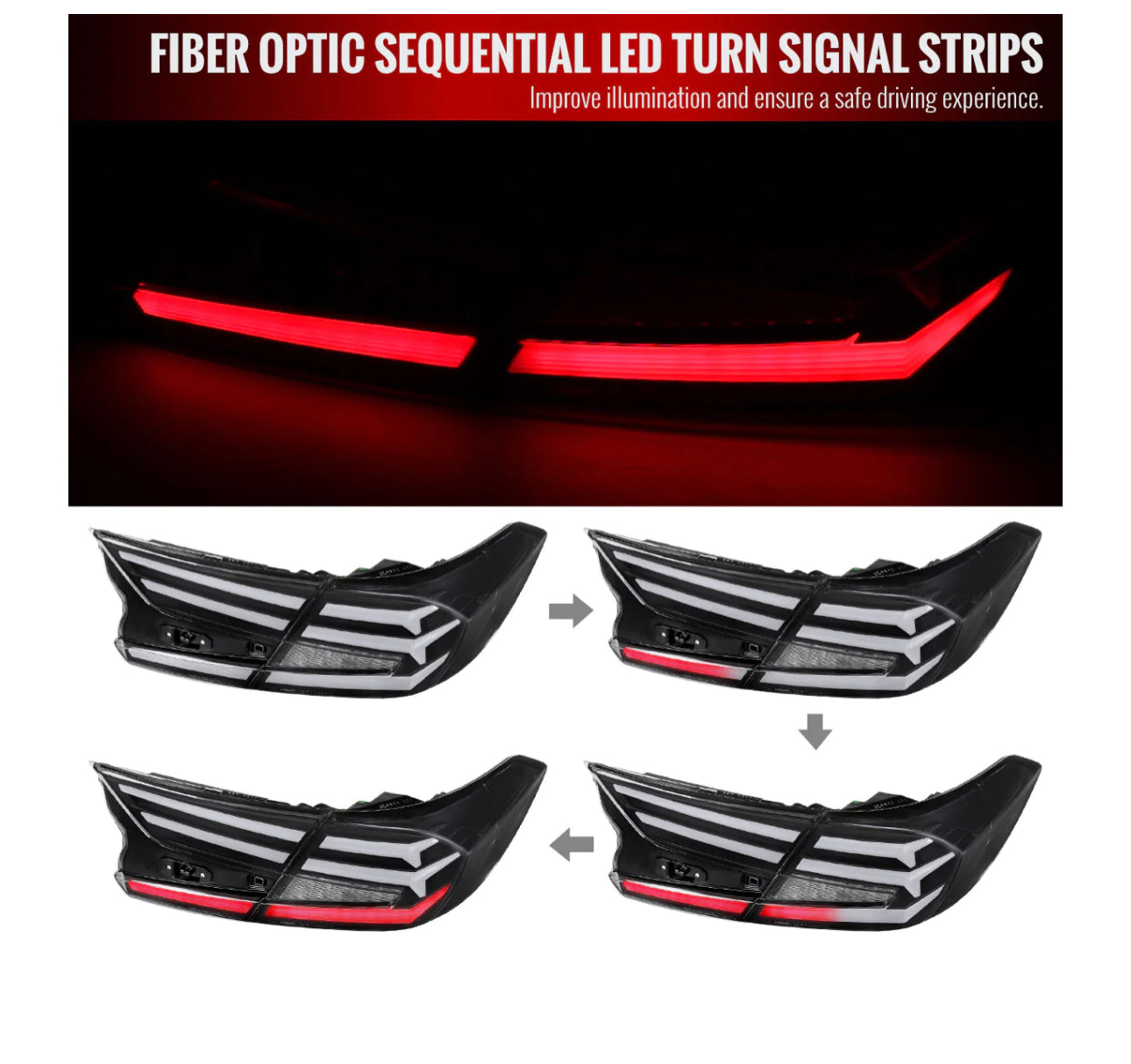 Spec-D Tail Lights Honda Accord (2018-2022) Sequential LED w/ Breathing Effect